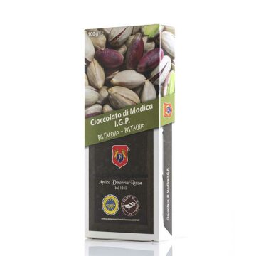 Cioccolato di Modica IGP al Pistacchio - Tradizionale - Antica Dolceria Rizza