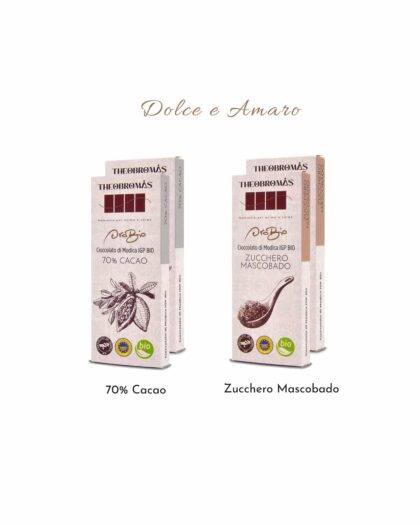 Cioccolato di Modica IGP Biologico - Box DOLCE AMARO - Linea ORO BIO - THEOBROMÀS