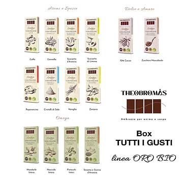 Cioccolato di Modica IGP Biologico - Box TUTTI I GUSTI - Linea ORO BIO - THEOBROMÀS