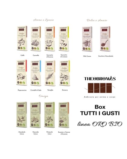 Cioccolato di Modica IGP Biologico - Box TUTTI I GUSTI - Linea ORO BIO - THEOBROMÀS